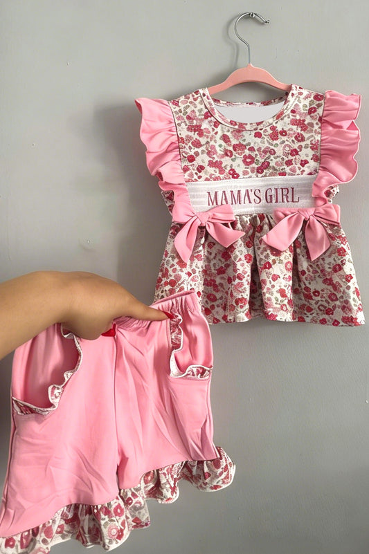 Pre-order no moq GSSO3131 pre-order baby girl clothes MAMA short sleeve shorts summer outfit-26.1.5