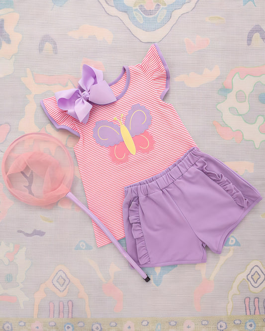 Pre-order no moq GSSO3139 pre-order baby girl clothes butterfly flying sleevee shorts summer outfit-26.1.6
