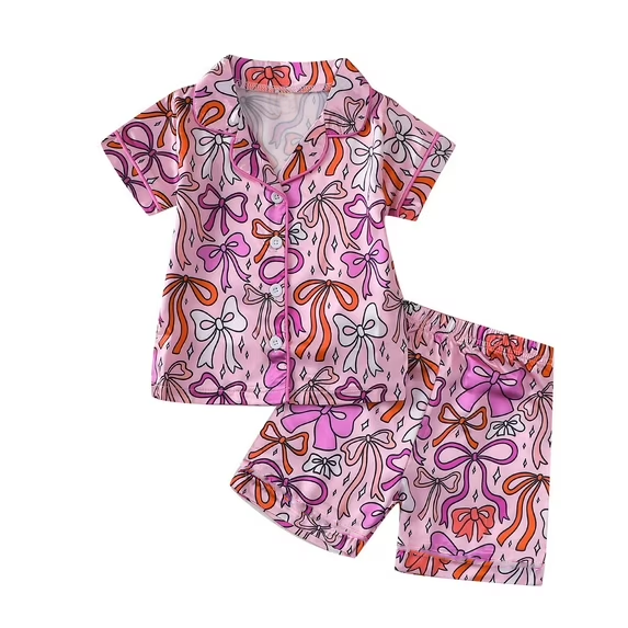 Pre-order no moq GSSO3144 pre-order baby girl clothes bow short sleeve shorts summer outfit-26.1.7