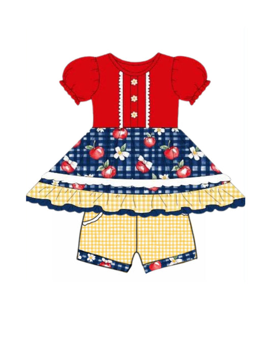 Pre-order no moq GSSO3156 pre-order baby girl clothes red short sleeve shorts summer outfit-26.1.8