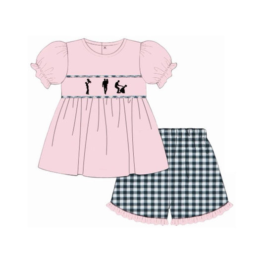 Pre-order no moq GSSO3165 pre-order baby girl clothes short sleeve shorts summer outfit-26.1.10