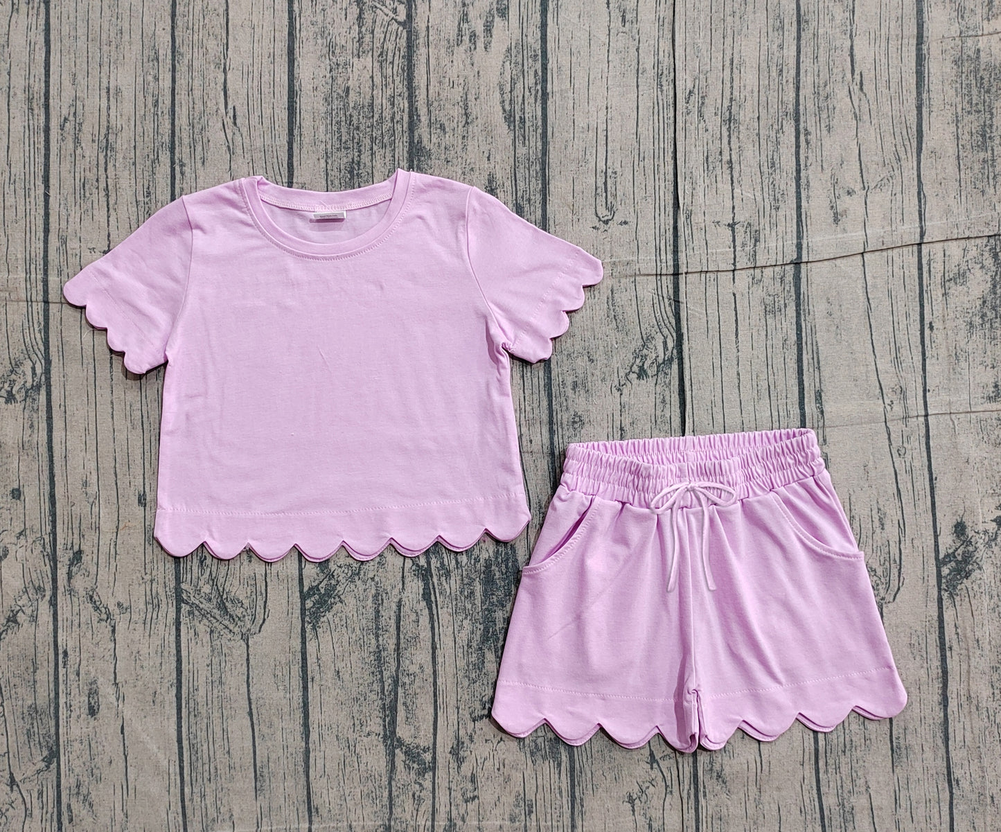 Pre-order no moq GSSO3173 pre-order baby girl clothes pink short sleeve shorts summer outfit-26.1.22