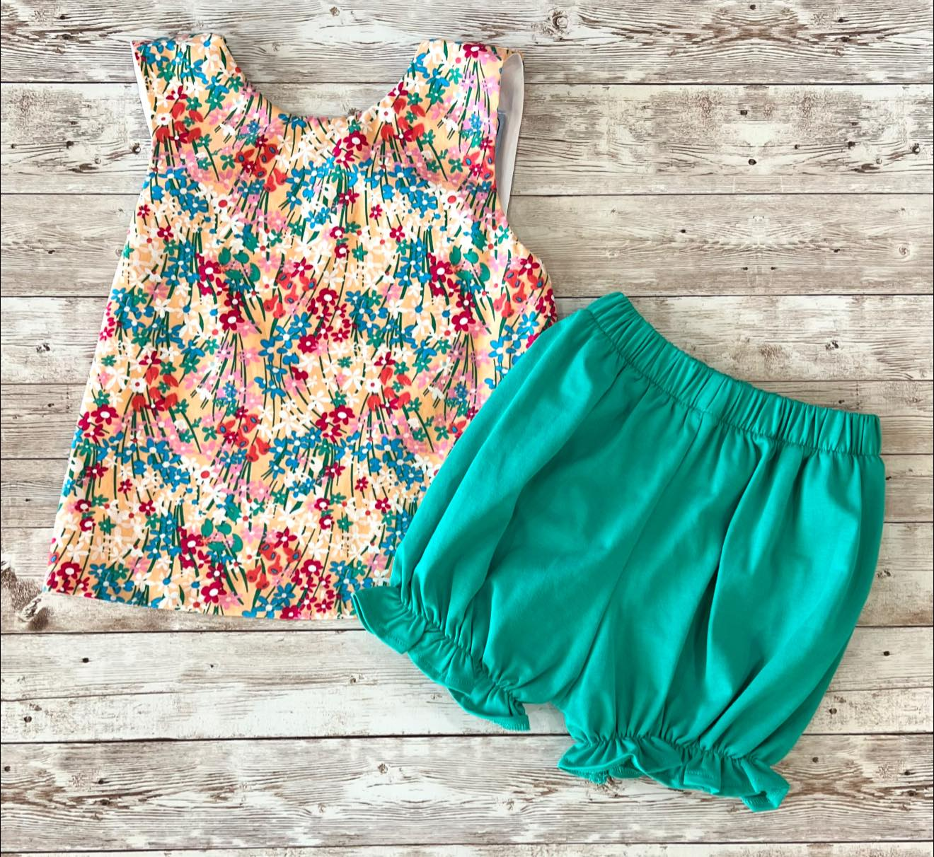 Pre-order no moq GSSO3194  pre-order baby girl clothes floral sleeveless shorts summer outfit-26.1.14