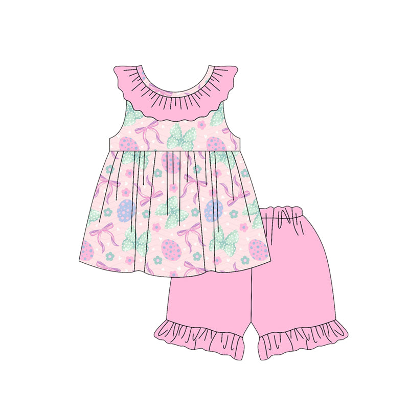 Pre-order no moq GSSO3197 pre-order baby girl clothes bunny bow sleeveless shorts summer outfit-26.1.14