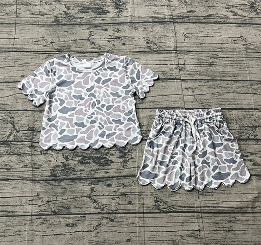 Pre-order no moq GSSO3226 pre-order baby girl clothes camouflage short sleeve shorts summer outfit-26.1.24