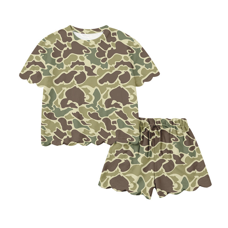 Pre-order no moq GSSO3230 adult clothes summer camouflage short sleeve shorts set-26.1.19