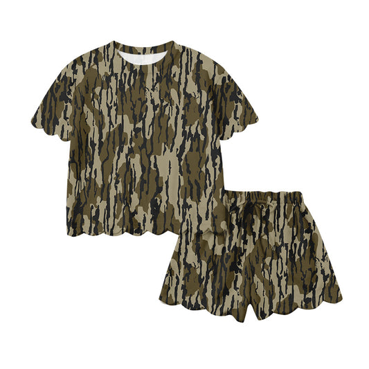 Pre-order no moq GSSO3231 adult clothes summer camouflage short sleeve shorts set-26.1.19