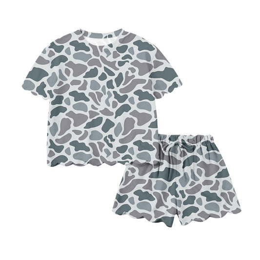 Pre-order no moq GSSO3232 adult clothes summer camouflage short sleeve shorts set-26.1.19