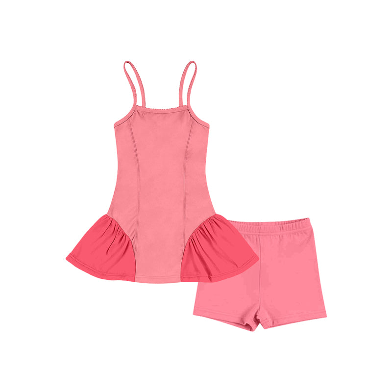 Pre-order no moq GSSO3260 pre-order baby girl clothes yoga peach suspender shorts summer outfit-26.1.20