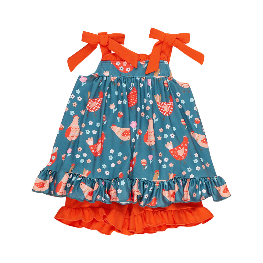 Pre-order no moq GSSO3285 pre-order baby girl clothes suspender shorts summer outfit-26.1.23