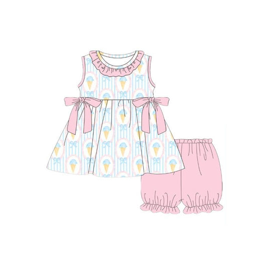 Pre-order no moq GSSO3286 pre-order baby girl clothes sleeveless shorts summer outfit-26.1.23