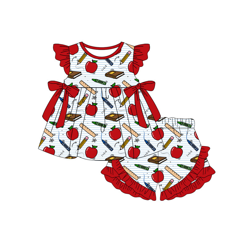 Pre-order no moq GSSO3297 pre-order baby girl clothes flying sleeve shorts summer outfit-26.1.24