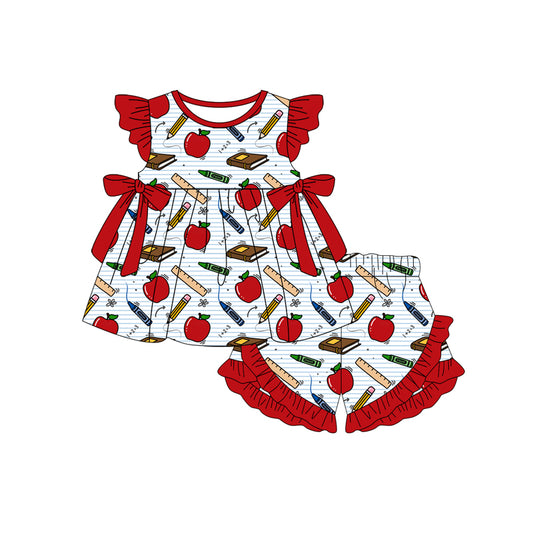 Pre-order no moq GSSO3297 pre-order baby girl clothes flying sleeve shorts summer outfit-26.1.24