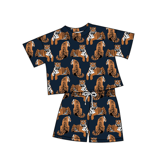 GSSO3381 Preorder Baby Girl Short Sleeve Tigers Top Shorts Clothes Set