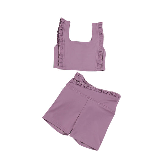 GSSO3622 Preorder Baby Girl Hot Pink Sleeveless Vest Top Short Yoga Active Clothes Sets
