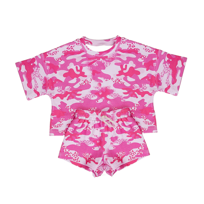 GSSO3650 Preorder Baby Girl Southern Pink Camo Top Short Clothes Set