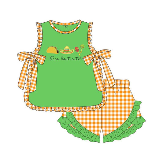 GSSO3694 Preorder Baby Girls Jaco Bout Cute Candy Tunic Ruffle Short Clothes Set