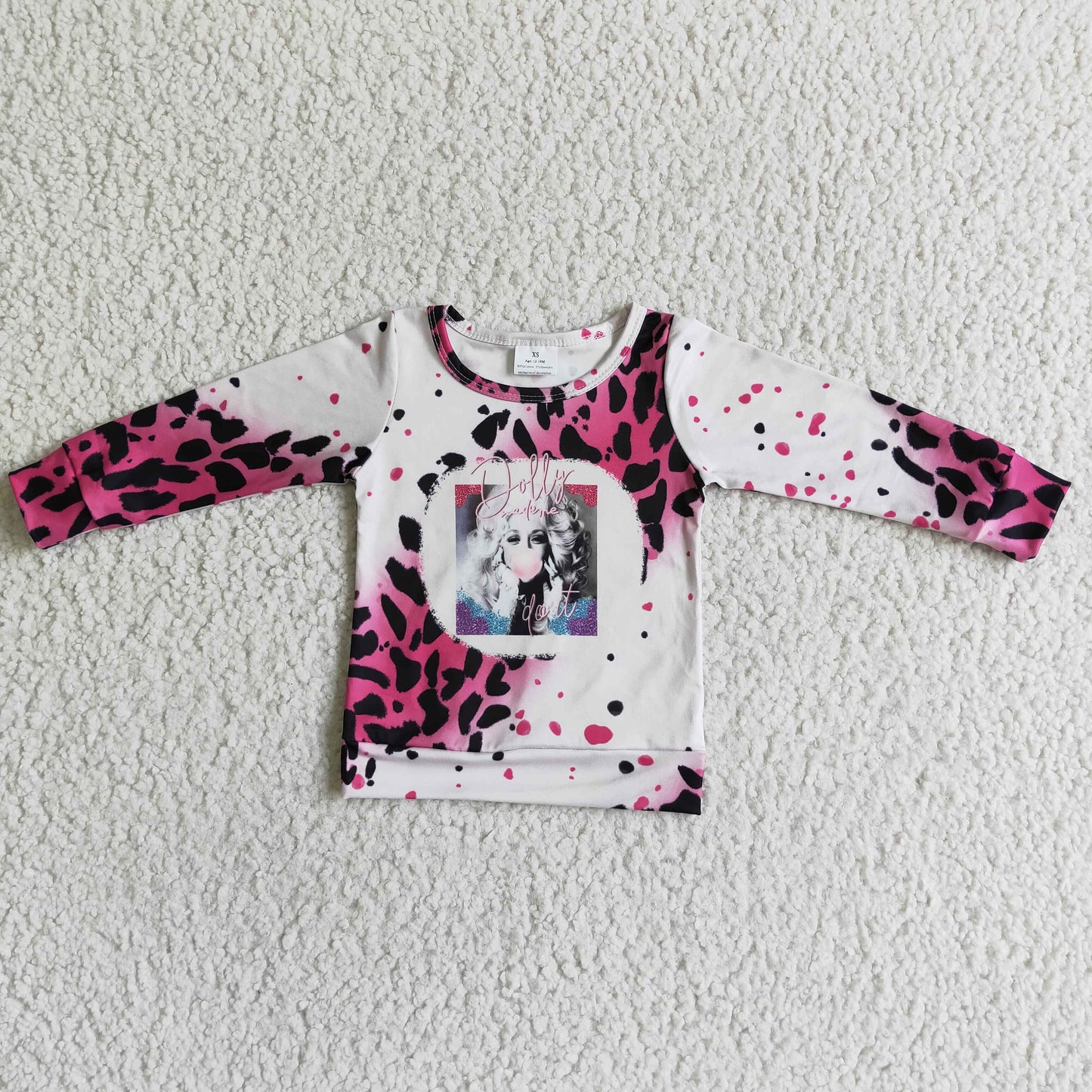 10.27 rts no moq GT0010 long sleeve cartoon print milk silk T-shirt