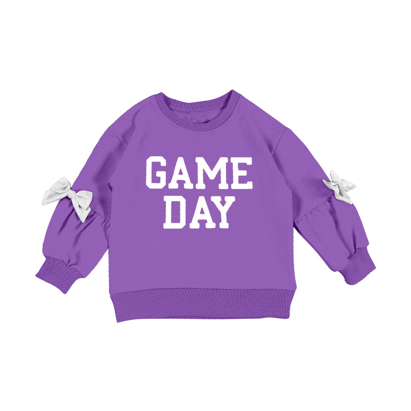 Pre-order no moq GT1586 pre-order baby girl clothes summer GAME DAY purple long sleeve top-26.1.5