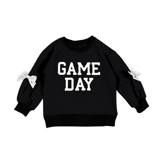 Pre-order no moq GT1588 pre-order baby girl clothes summer GAME DAY black long sleeve top-26.1.5