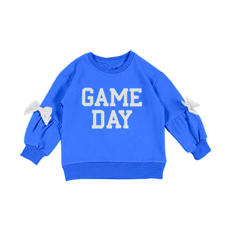 Pre-order no moq GT1589 pre-order baby girl clothes summer GAME DAY blue long sleeve top-26.1.6