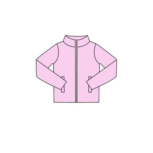 GT1613 Preorder Baby Girl Pink Long Sleeve Zipper Pockets Yoga Active Jackets Top