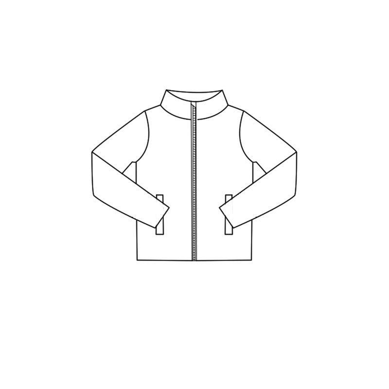 GT1614 Preorder Baby Girl White Long Sleeve Zipper Pockets Yoga Active Jackets Top