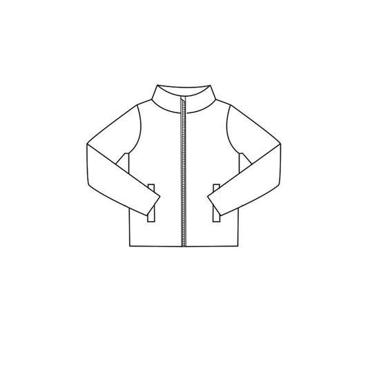 GT1614 Preorder Baby Girl White Long Sleeve Zipper Pockets Yoga Active Jackets Top
