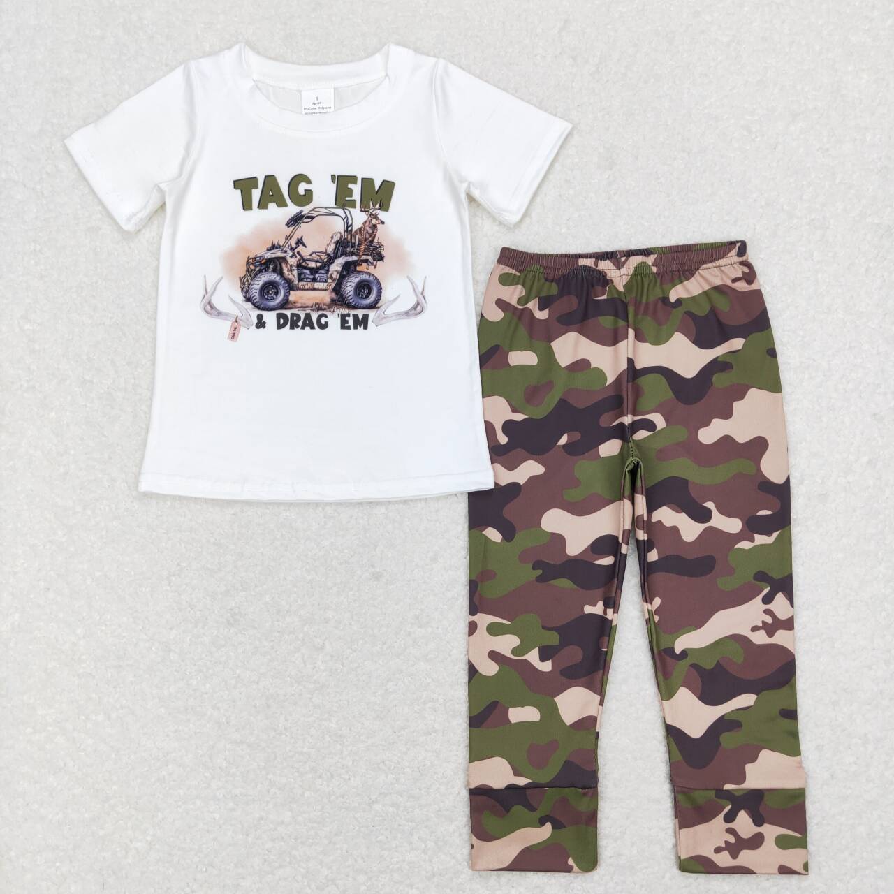 BSPO0234 tag off-road vehicle white short-sleeved camouflage pantsuit