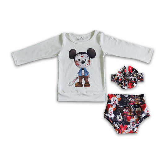 9.1 RTS no moq eta 5-7days LR0032 Halloween head long-sleeved briefs set