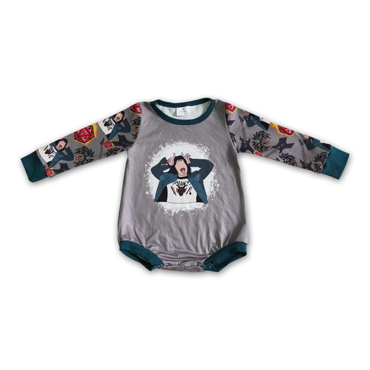 11.17 RTS NO MOQ（In Stock) LR0130 baby clothing cartoon print long sleeve bodysuit milk silk baby romper