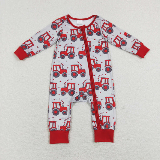 RTS NO MOQ（In Stock) LR0887 baby boy clothes valentine Long-Sleeve romper