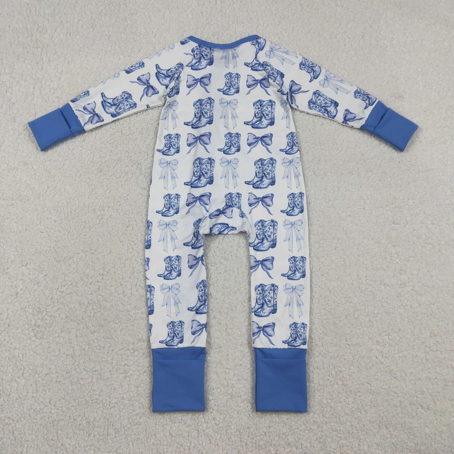 Sibling Baby Boys Girls clothes boot blue long sleeve pants Pajamas Sets and romper