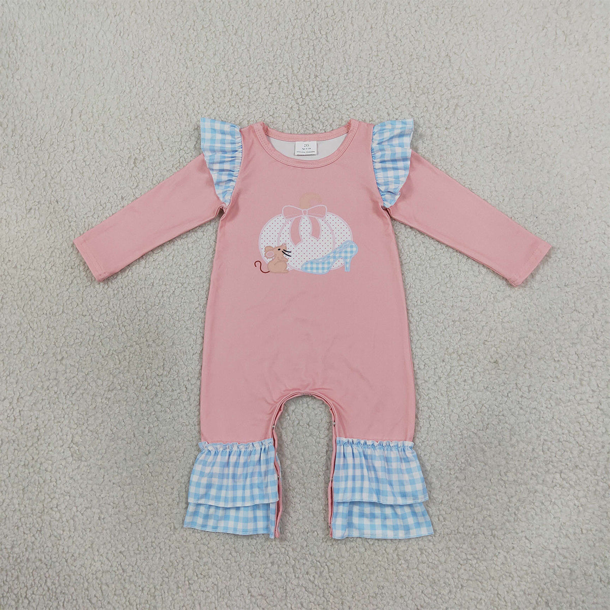 Sibling Baby Girls Long Sleeve Mouses Pumpkins Ruffle Flare Clothes Set Pant Rompers
