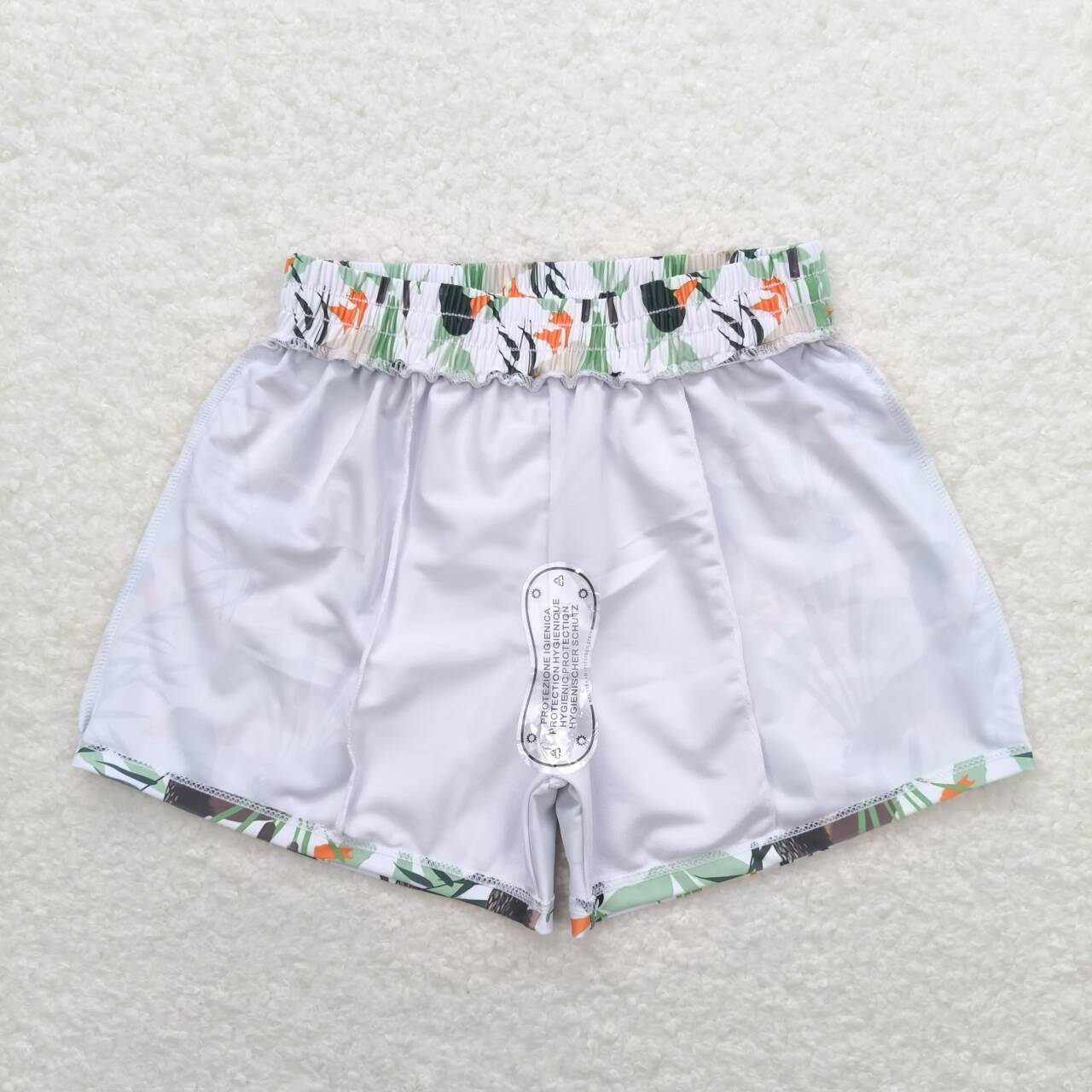 S0267 Boys duck white swim trunks