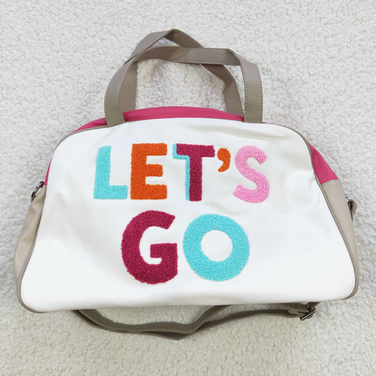 BA0066 LET'S GO Pink Embroidery bag