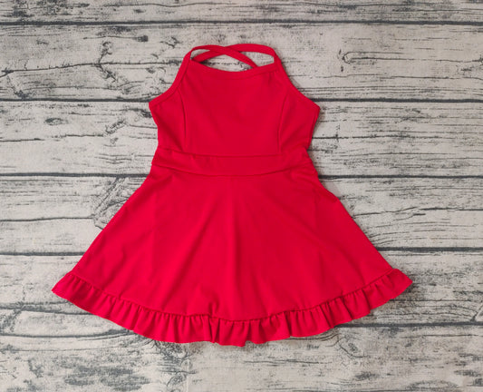 S0453  Red swimsuit for girls （3-4weeks）