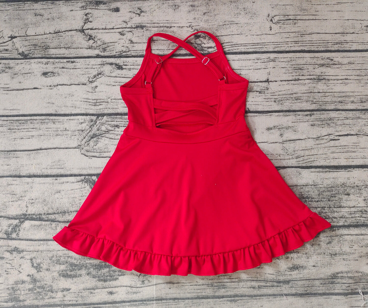 S0453  Red swimsuit for girls （3-4weeks）