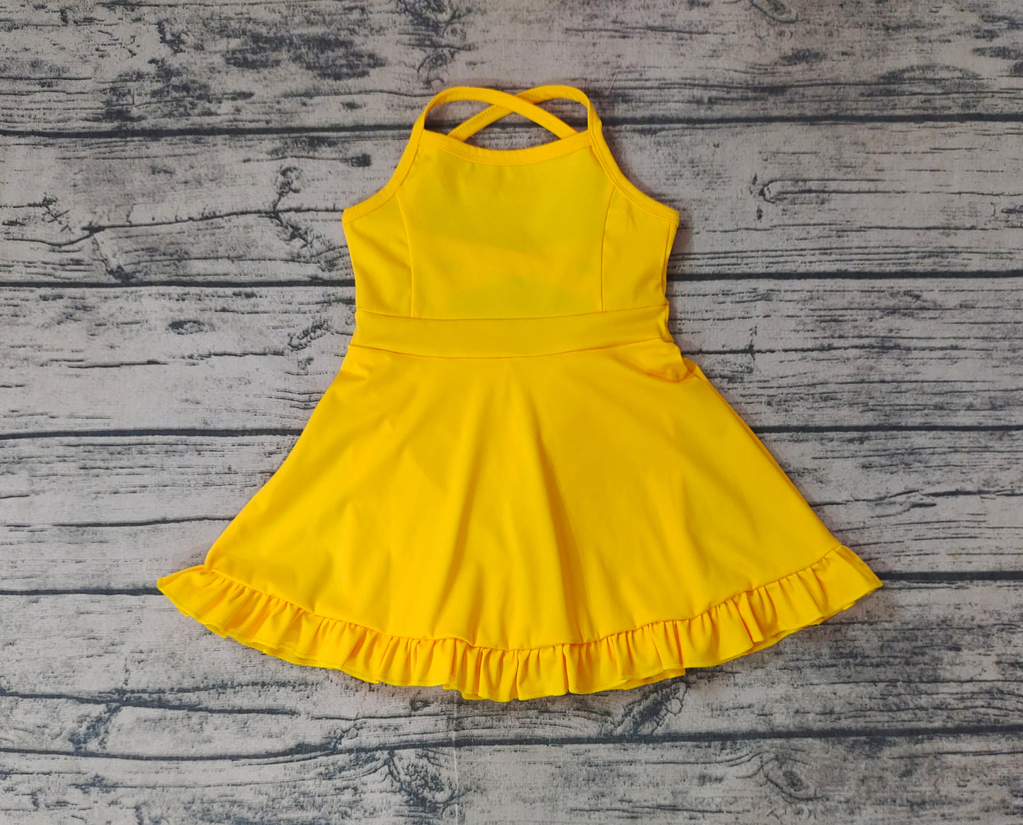 S0455  Yellow  swimsuit for girls （3-4weeks）