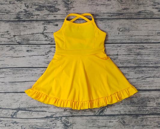 S0455  Yellow  swimsuit for girls （3-4weeks）