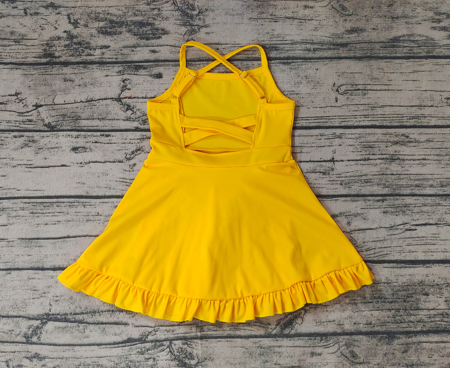 S0455  Yellow  swimsuit for girls （3-4weeks）