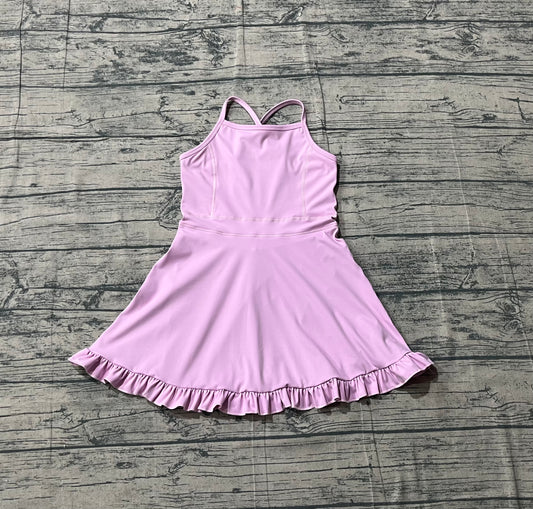 Pre-order no moq S0712 pre-order baby girl clothes summer yoga purple sleeveless swimsuit-26.1.15