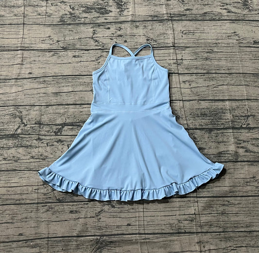 Pre-order no moq S0713 pre-order baby girl clothes summer yoga blue sleeveless swimsuit-26.1.15