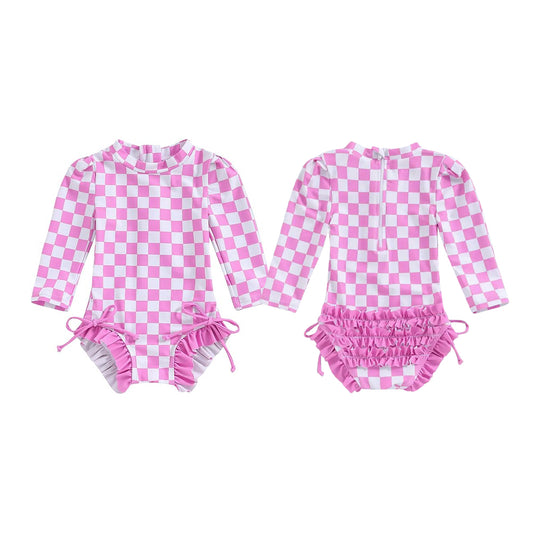Pre-order no moq S0715 pre-order baby girl clothes summer long sleeve swimsuit-26.1.7
