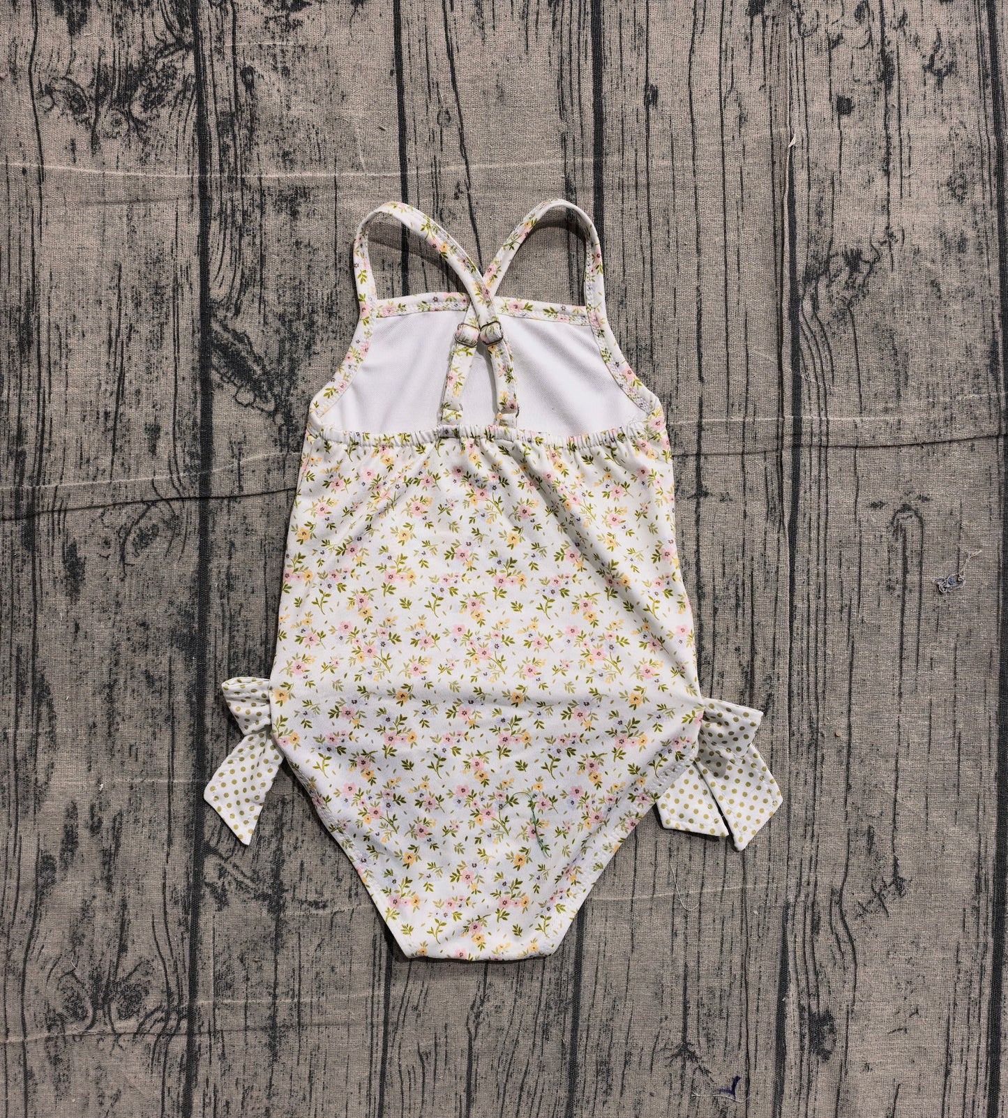 S0723 Preorder IRL Baby Girls Sleeveless Small Flowers Bows Swimsuits