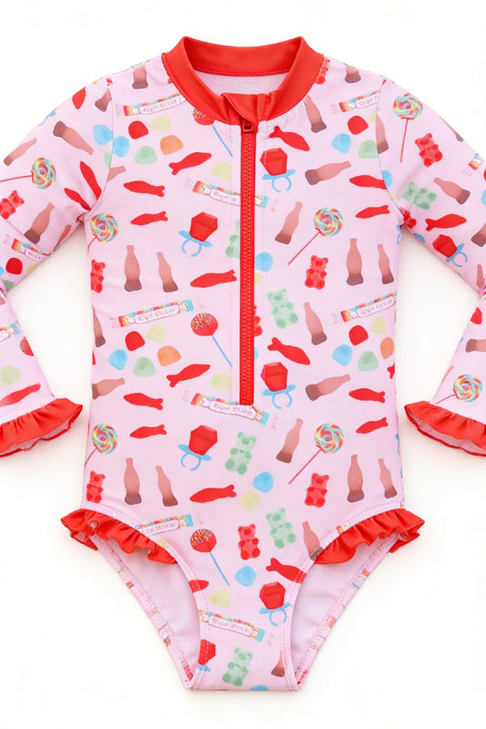 Pre-order no moq S0725 pre-order baby girl clothes summer long sleeve swimsuit-26.1.13