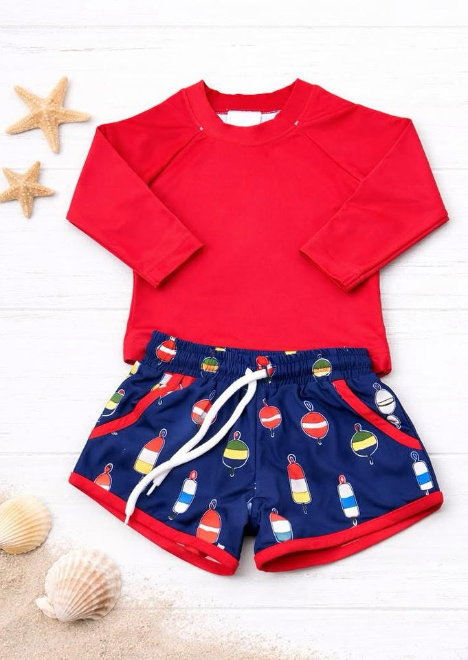Pre-order no moq S0728 pre-order baby girl clothes summer red long sleeve swimsuit-26.1.23