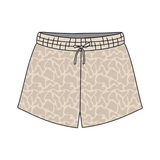 S0770 Preorder Baby Boy Khaki Leopard Swimming Trunks Bottom