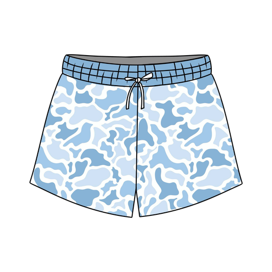 S0771 Preorder Baby Boy Southern Blue Camo Swimming Trunks Bottom