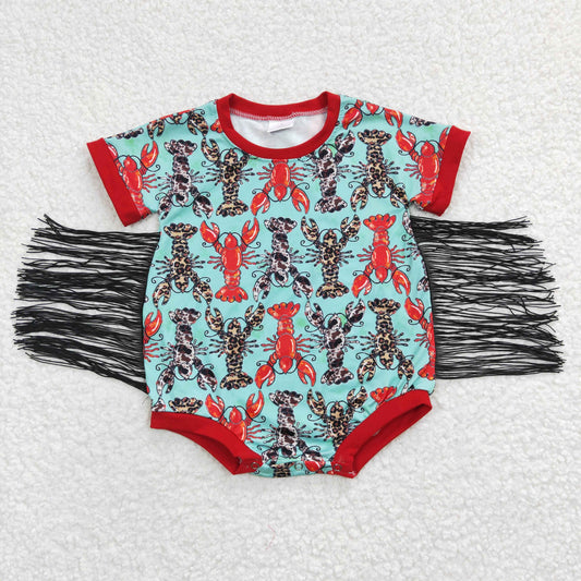 SR0136 Baby Girl Lobster Tassel Rompers